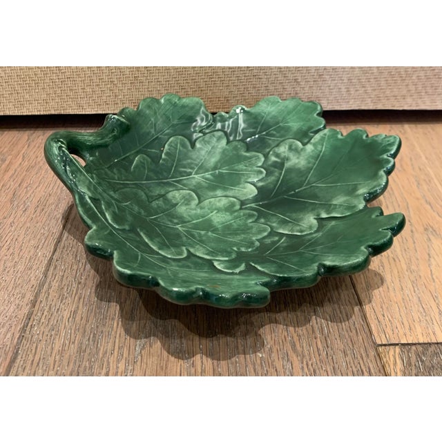 Ceramic Mid 20th Century Italian Majolica Leaf Bowl For Sale - Image 7 of 10