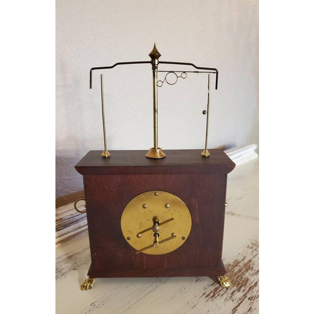 Vintage Jerome & Co. Horolovar Flying Pendulum Mahogany Novelty Clock
