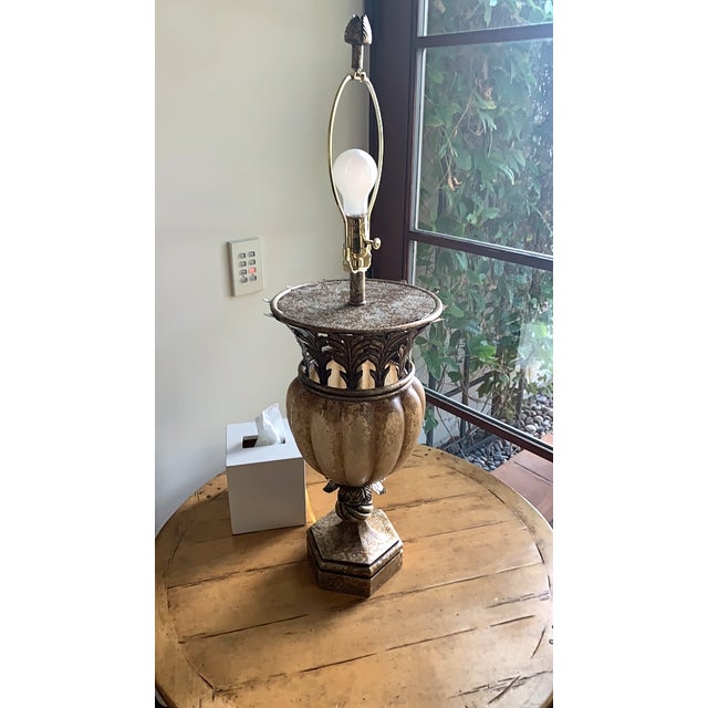 Fine Art Lamps Fine Art Rustic Europian Antiqued Gold & Bronze Table Lamp For Sale - Image 4 of 7