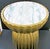 Contemporary Currey & Company Rasi Antique Brass Marble Top Accent Table or Stool For Sale - Image 3 of 9