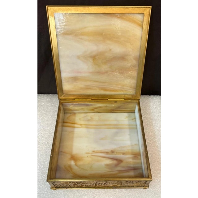 Art Nouveau Early 20th Century Tiffany Studios Pine Needle Pattern Hankerchief Box For Sale - Image 3 of 10