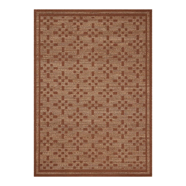 Chris Loves Julia x Loloi Judy Natural / Spice 18" x 18" Sample Rug For Sale