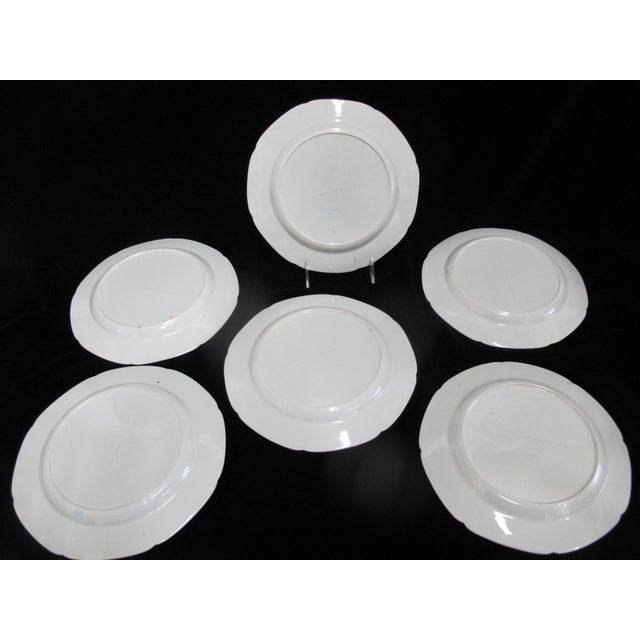 Blue Early 19th Century Georgian Masons Ironstone Imari Japan Basket 9 1/2' Luncheon Plate Set of 6 For Sale - Image 8 of 8