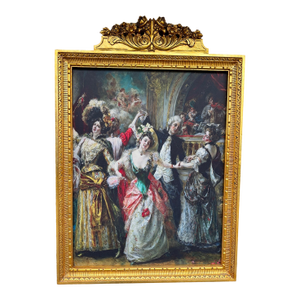 Late 20th Parisian Ballroom Gold Wood Art Frame