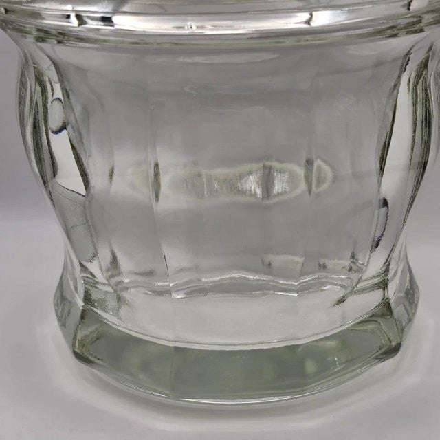 Indiana Glass Company Mid 20th Century Indiana Glass Paneled Clear Apothecary Jar 8½" – Heavy Pressed Glass W/ Lid For Sale - Image 4 of 6