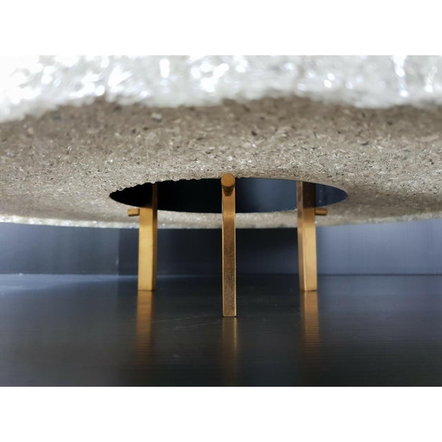 Mid-Century Modern Vintage Brass Resin Steel Ceiling Light by Arlus House, 1960s For Sale - Image 3 of 8