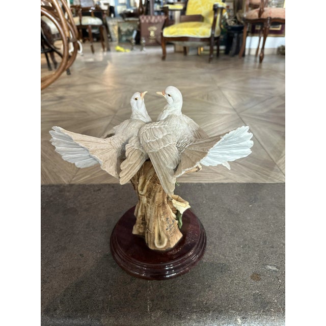 Cream Neapolitan Sculpture in Biscuit Porcelain Depicting Two Doves from Capodimonte, 1950s For Sale - Image 8 of 8