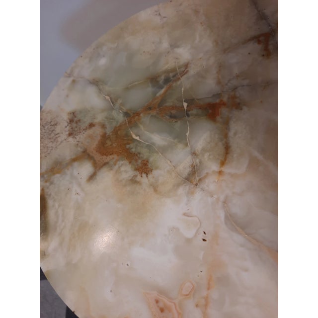 Gold Vintage 1930s 3 Tier Brass and Marble Pedestal For Sale - Image 8 of 10