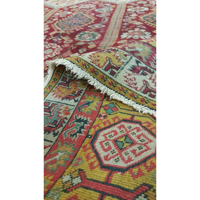 Antique Indian Agra Carpet, Indian Rugs, Oriental Rugs, Red, Gold, 5'10" x 9'8" For Sale In New York - Image 6 of 14