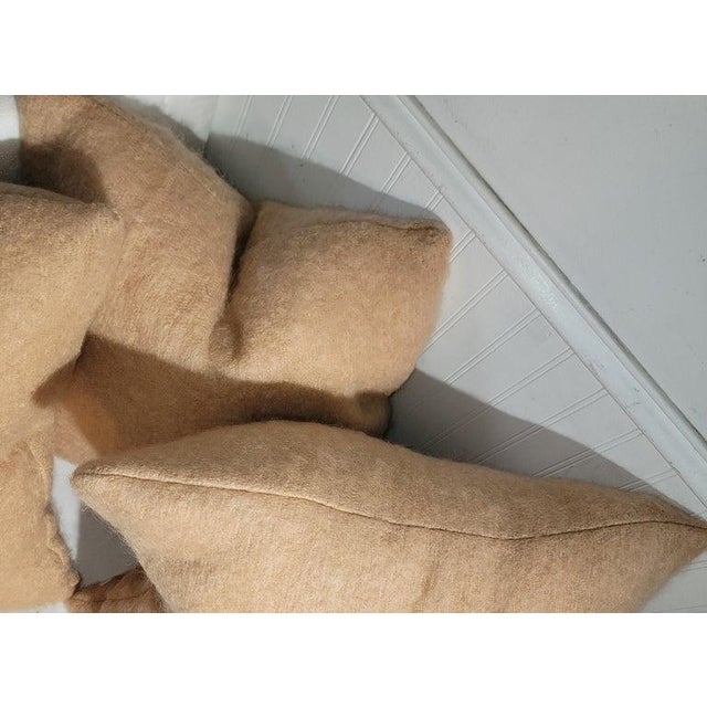 Mid 20th Century Collection of Vintage Lambs Wool Pillows- Set of 3 For Sale - Image 5 of 5