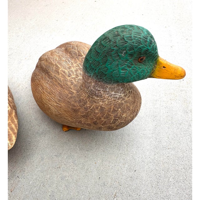 1980s Vintage Pair of Mallard Duck Decoys For Sale - Image 5 of 9