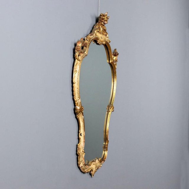 Barocchetto Carved Wood Mirror For Sale - Image 3 of 9