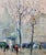 1950s Merio Ameglio -1950s Foggy Paris Street Scene by Saint-Augustin Church-Oil Painting For Sale - Image 5 of 9