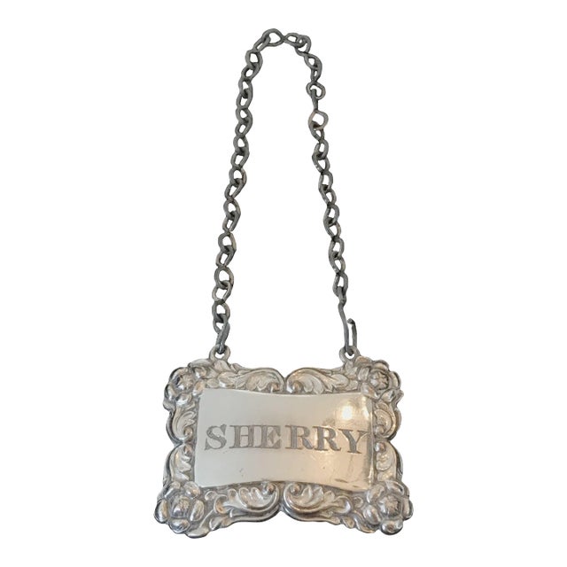 Early 19th Century British Silver Sheffield Sherry Label For Sale