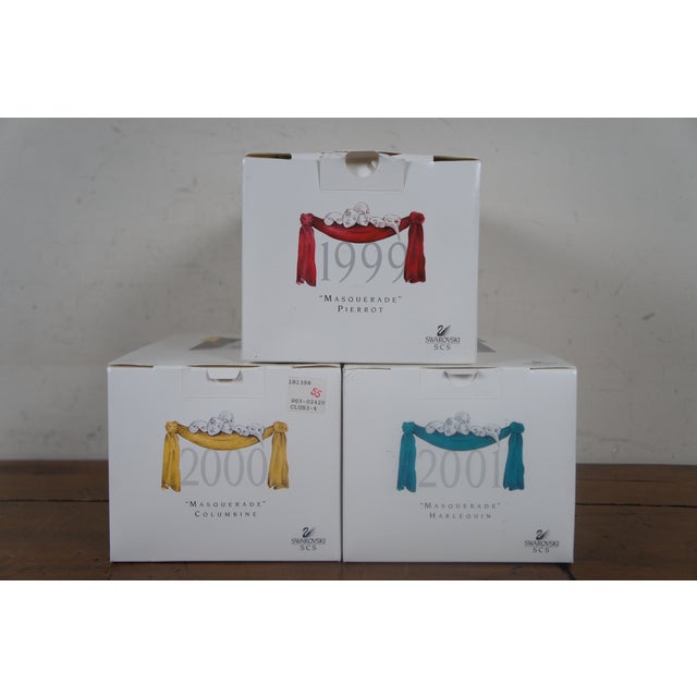 Swarovski Masquerade Set 1999 Pierrot 2000 Columbine 2001 Harlequin- Set of 3 For Sale - Image 9 of 12