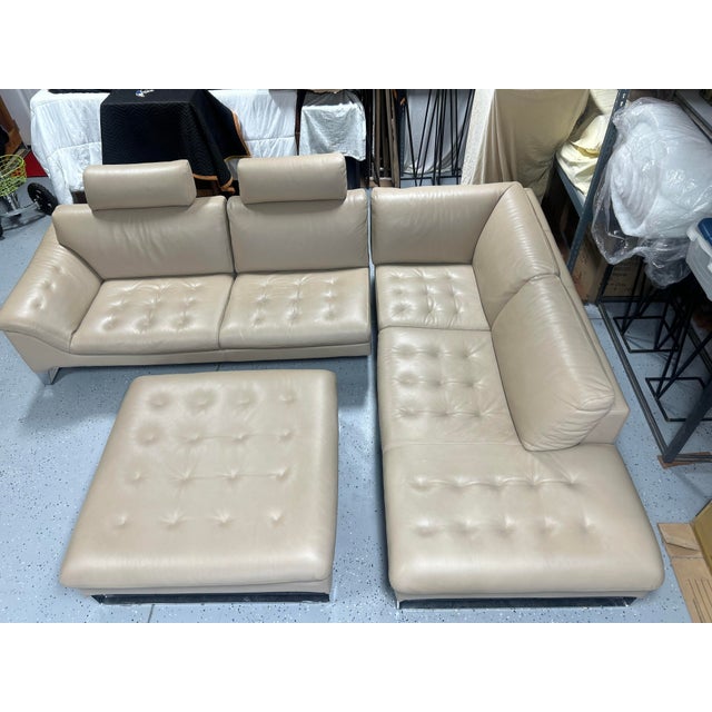 Beige 2010s Roche Bobois 'Improviste' Modular Sectional Sofa With Ottoman - 5 Pieces For Sale - Image 8 of 10