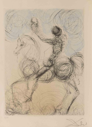 Salvador Dali, Cavalier et sa Mort (Knight and Death), Etching, 1960s