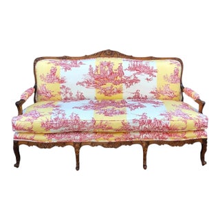 Antique Louis XV Style French Provincial Sofa Settee W Brunschwig & Fils For Sale