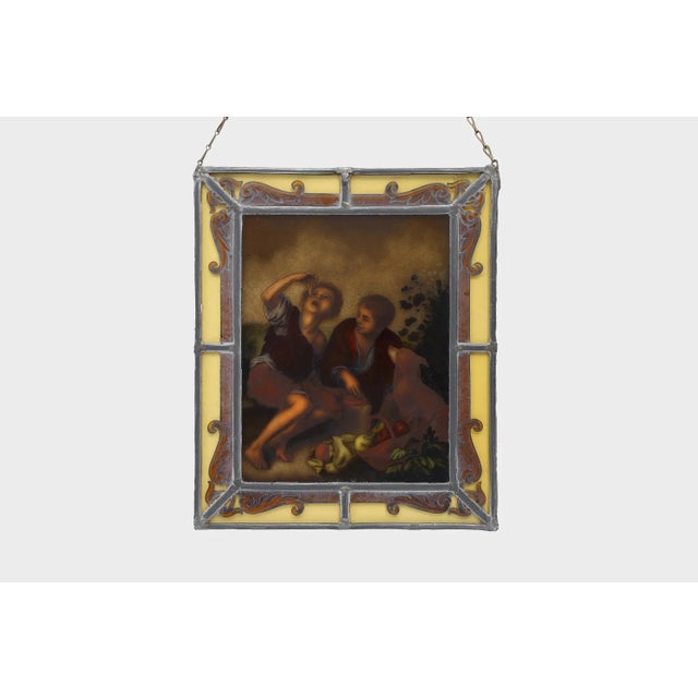 After Bartolomé Esteban Murillo, Figures, 1890s-1910s, Stained Glass Panel For Sale - Image 9 of 11