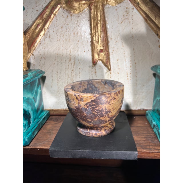 Grand Tour Grand Toiur Style Classical Carved Soapstone Ritual Chalice on the Ebony Base For Sale - Image 3 of 7