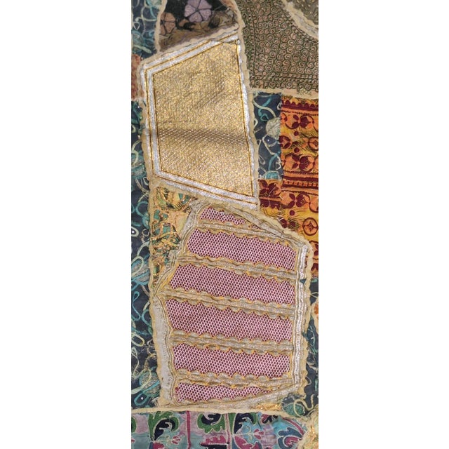 Large Antique Central & South Asian Embroidered Patchwork Textile Quilt, 7'10" X 7'5" For Sale - Image 11 of 12
