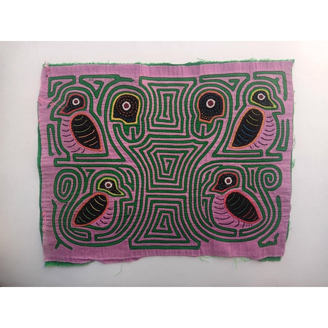 Mola Fabric by Cuna Indians from San Blas Island, Panama, 1970s For Sale - Image 3 of 3