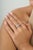Cornflower Blue 2.2ct Emerald-Cut Aquamarine & Diamond Half Eternity Band Ring Size 9 in 18k Gold For Sale - Image 8 of 14