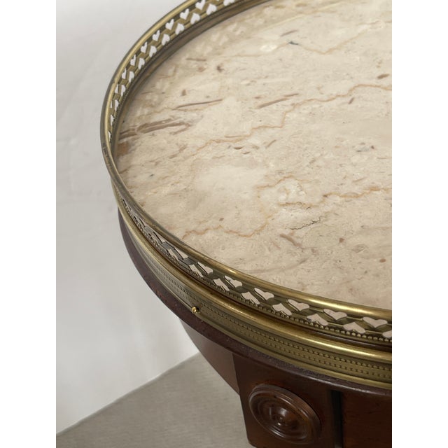 Wood French Marble Top Bouillotte Martini Table For Sale - Image 7 of 12