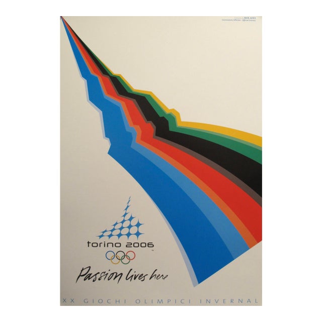 2006 Original Vintage Torino Winter Olympics Poster, "Passion Lives Here" For Sale