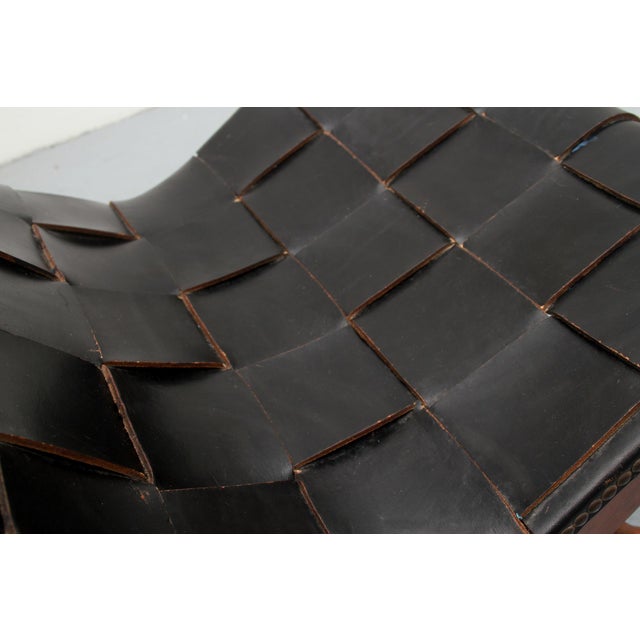 Black Leather Lounge Chair by Pierre Lottier for Valentini, 1955 For Sale - Image 8 of 17