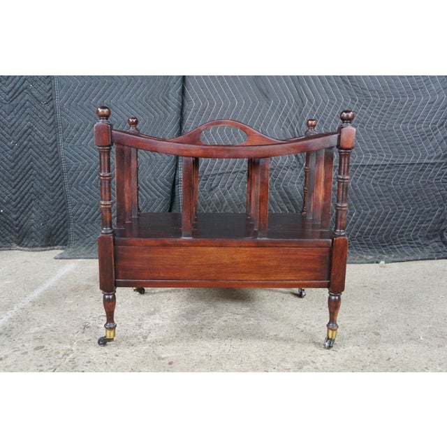 Mid 20th Century English Georgian Style Mahogany Canterbury Magazine Rack Stand 19" For Sale - Image 15 of 18