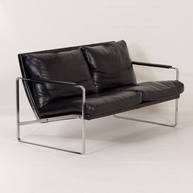 Black Leather Sofa by Preben Fabricius for Walter Knoll, 1990s For Sale - Image 14 of 16