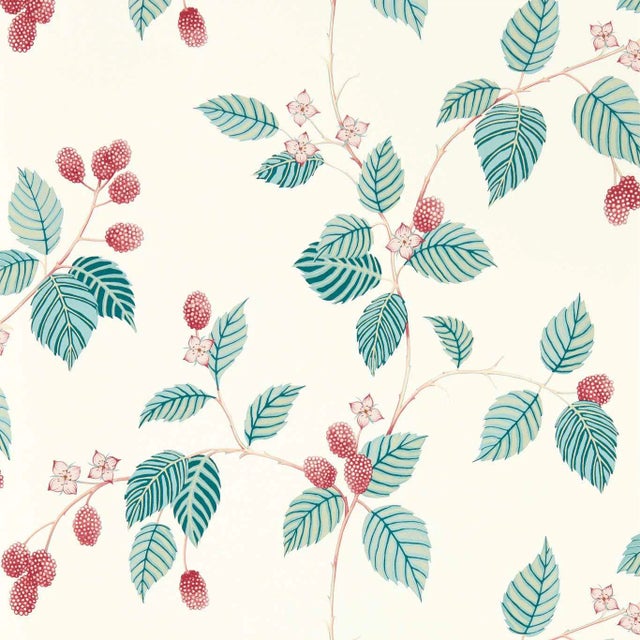Sanderson Rubus Wallpaper in Raspberry - a Sample For Sale