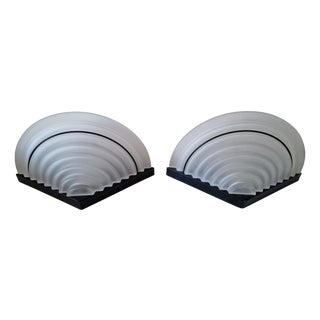 Italian Wall Sconces in Glass, 1980s, Set of 2 For Sale