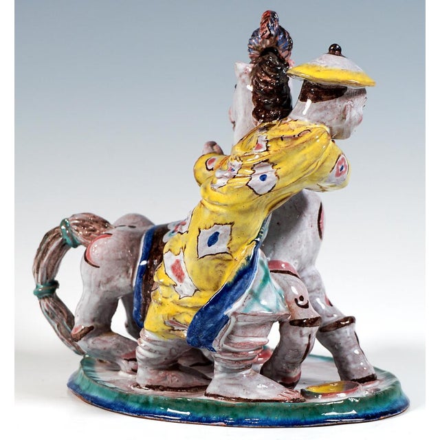 Chinese with Horse Figurine by Susi Singer, 1920 For Sale - Image 3 of 8