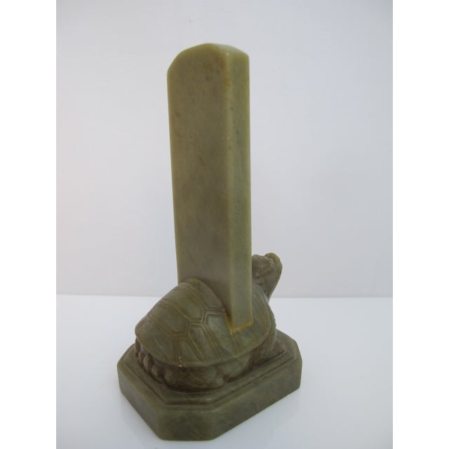 Late 19th Century Chinese Ba Xia Bi Xi Dragon Turtle Carved Soapstone Prosperity Figurine Seal For Sale - Image 5 of 10