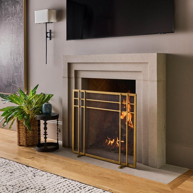 Warm Black Henry Fireplace Screen For Sale In Dallas - Image 6 of 9