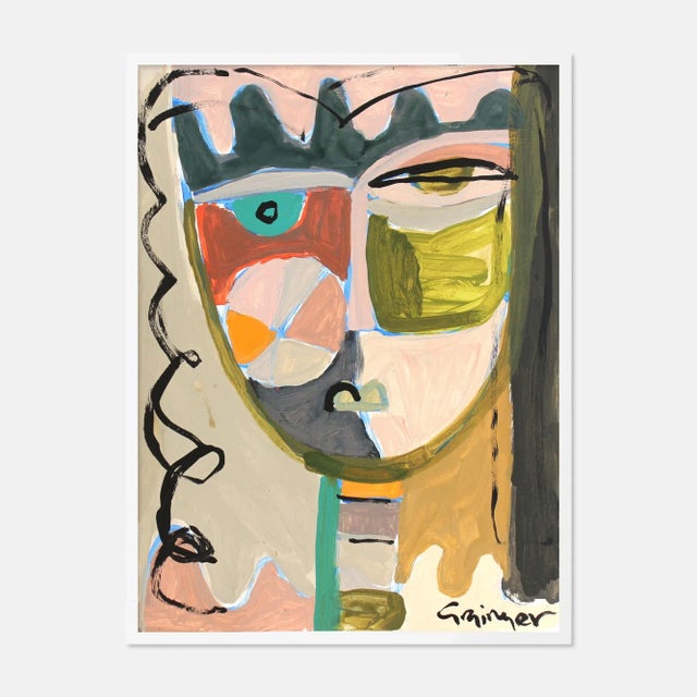 Contemporary Olivia Jane by Lesley Grainger in White Frame, Small Art Print For Sale - Image 3 of 3