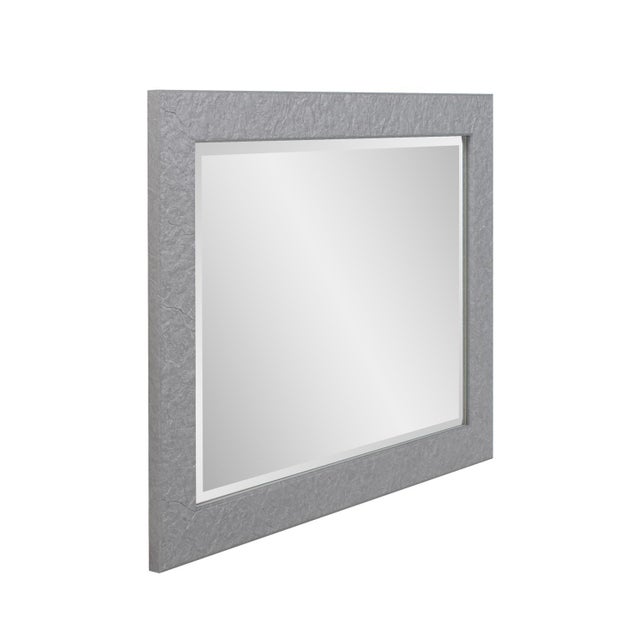 Gray Stucco Vanity Mirror - Gray For Sale - Image 8 of 11