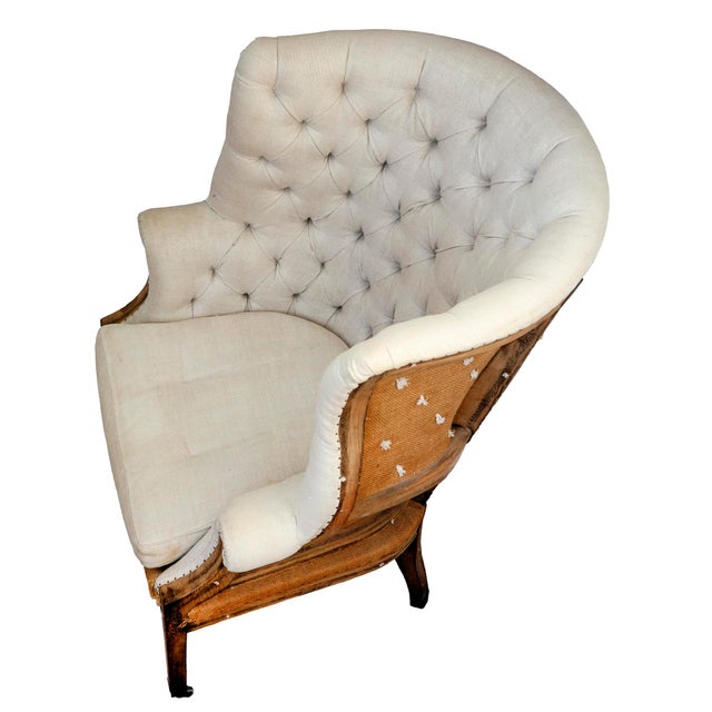 Restoration Hardware Vintage Restoration Hardware Deconstructed Tufted Wingback Chair For Sale - Image 4 of 10