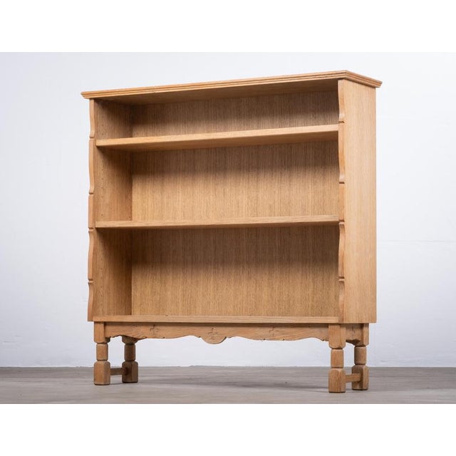 Brutalist Vintage Danish Brutalist Oak Bookcase, 1970s For Sale - Image 3 of 8