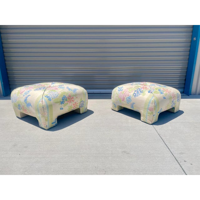 Hollywood Regency 1960s Vintage Ottomans - a Pair For Sale - Image 3 of 13
