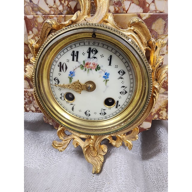 Fabulous French Bronze Trio Antique Clock and 2 Candelabras For Sale - Image 9 of 10