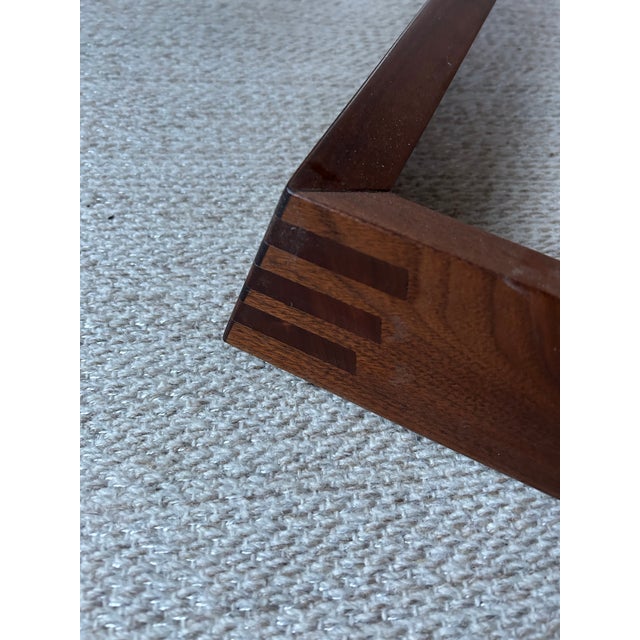 One of a Kind Artisan Made Black Walnut Organic Modern Bench Stool For Sale - Image 10 of 16