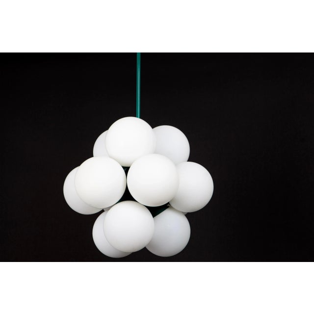 Sputnik Green Pendant Light in Opal Glass from Kaiser Idell / Kaiser Leuchten, Germany, 1970s For Sale - Image 11 of 12