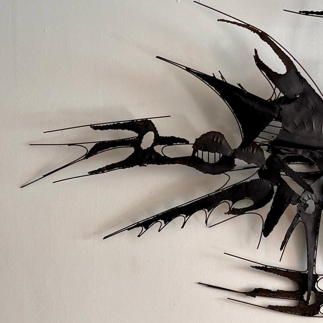 1970s Brutalist Iron Wall Sculpture by M. Di Giovanni, 1970s For Sale - Image 5 of 11