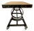 Reclaimed Bowling Alley Lane Industrial Desk With Sculptural Metal Base For Sale