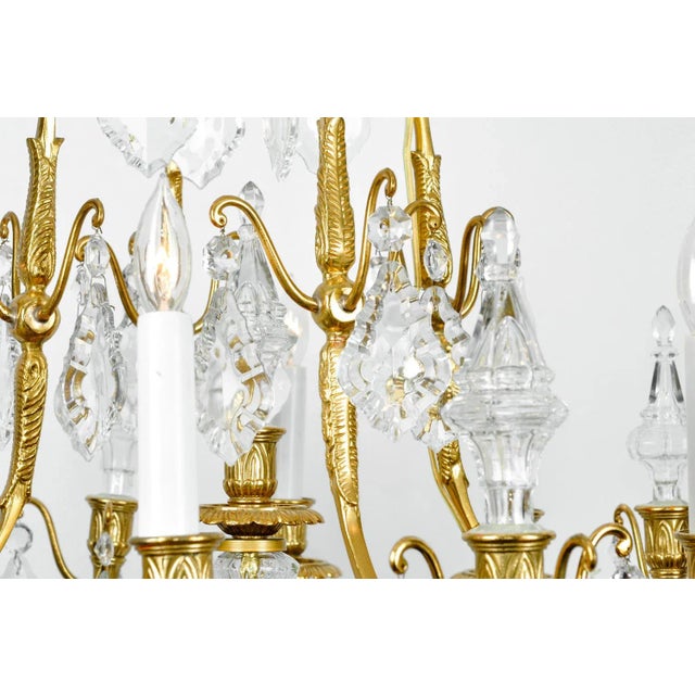 Metal 1920s Antique French Cut Crystal Eight Arm Chandelier For Sale - Image 7 of 11