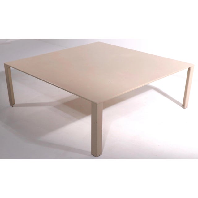 Metal Minimalist Postmodern Coffee Table Att. to Saporiti For Sale - Image 7 of 10