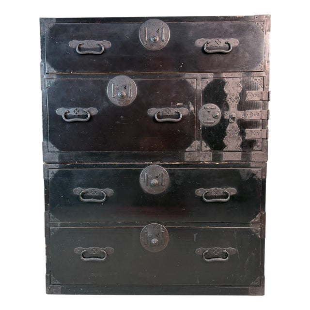 Large Japanese Tansu Chest of Drawers, Storage Cabinet, 1900s, 1890s For Sale